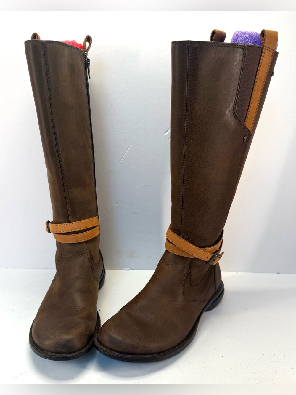 Merrell Captiva Buckle Down waterproof Dark Brown Knee high Leather Boots size 7 - Picture 2 of 14